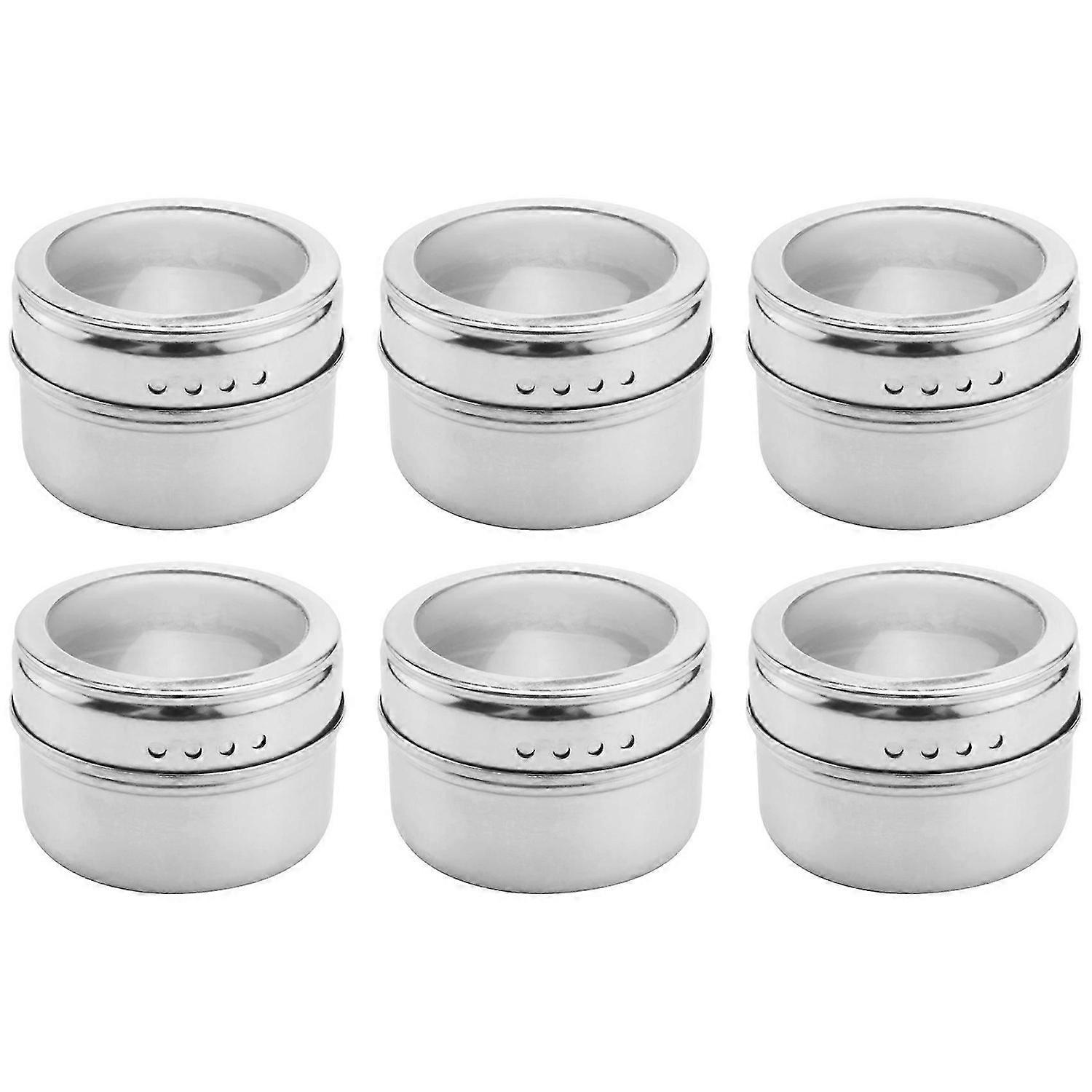 6pcs / set Clear Lid Magnetic Spice Jar Kitchen