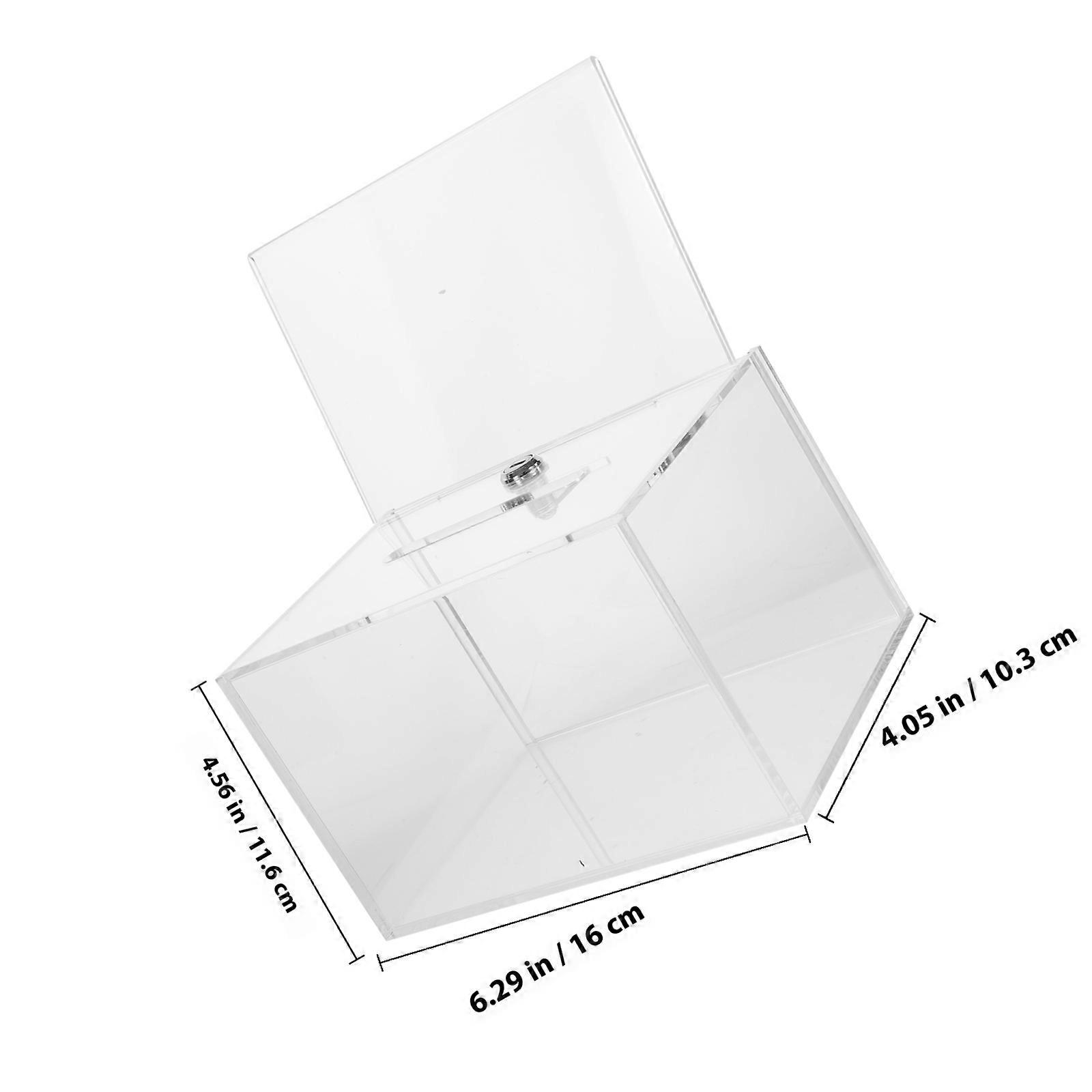 Voting Storage Box Donation Box for Fundraising Public Institution Transparent Acrylic with Lock Secure Storage 1Set