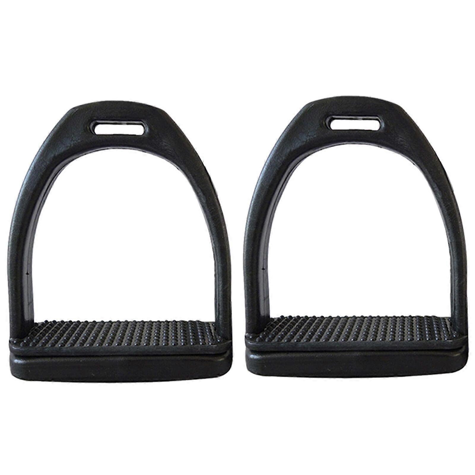 Safety Stirrups 2Pcs Lightweight Wide Track Equestrian Stirrups With NonSlip Rubber Pad 90x96mm For Children And Adults
