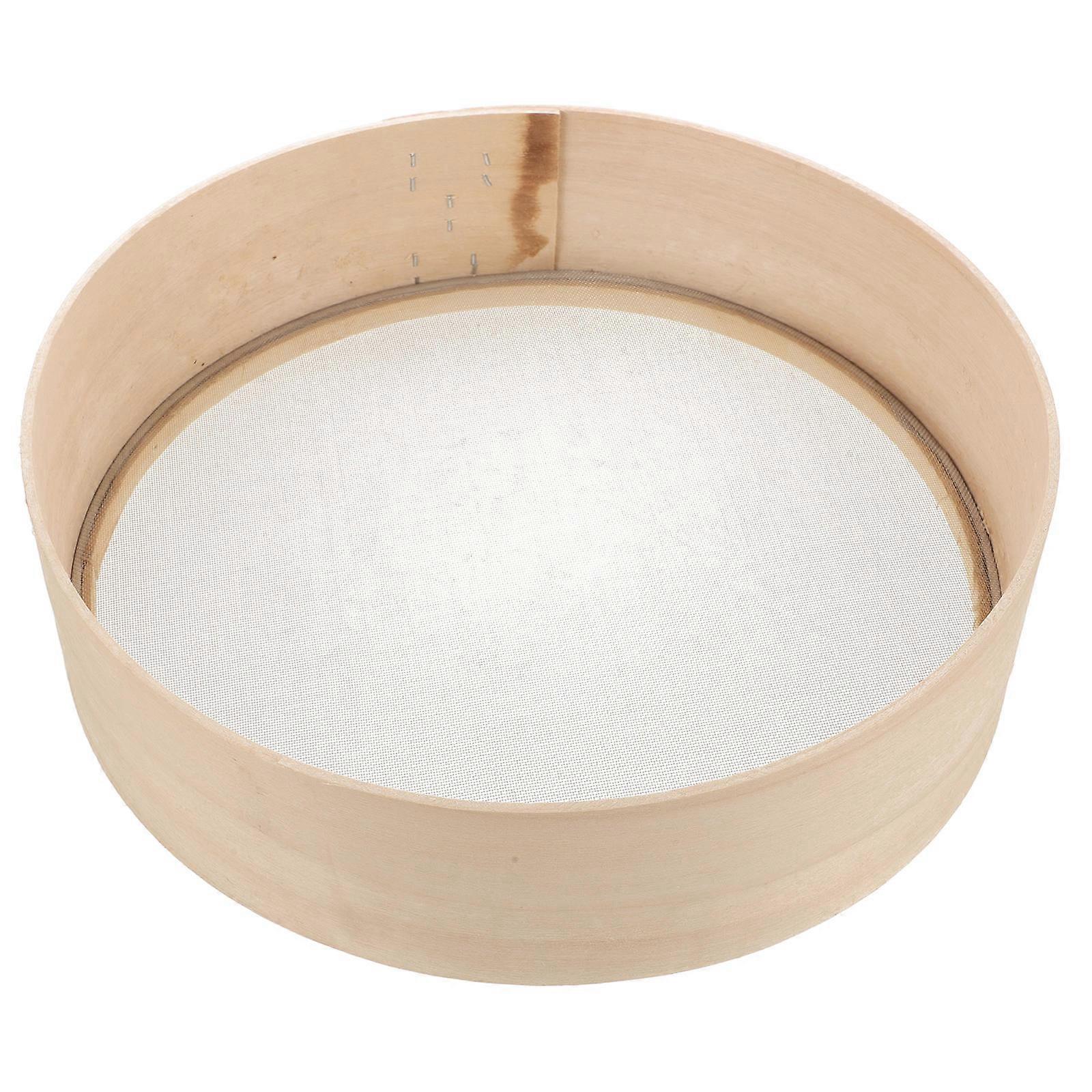 Handheld Flour Sifter Wooden Household Sieve for Baking 3Pcs