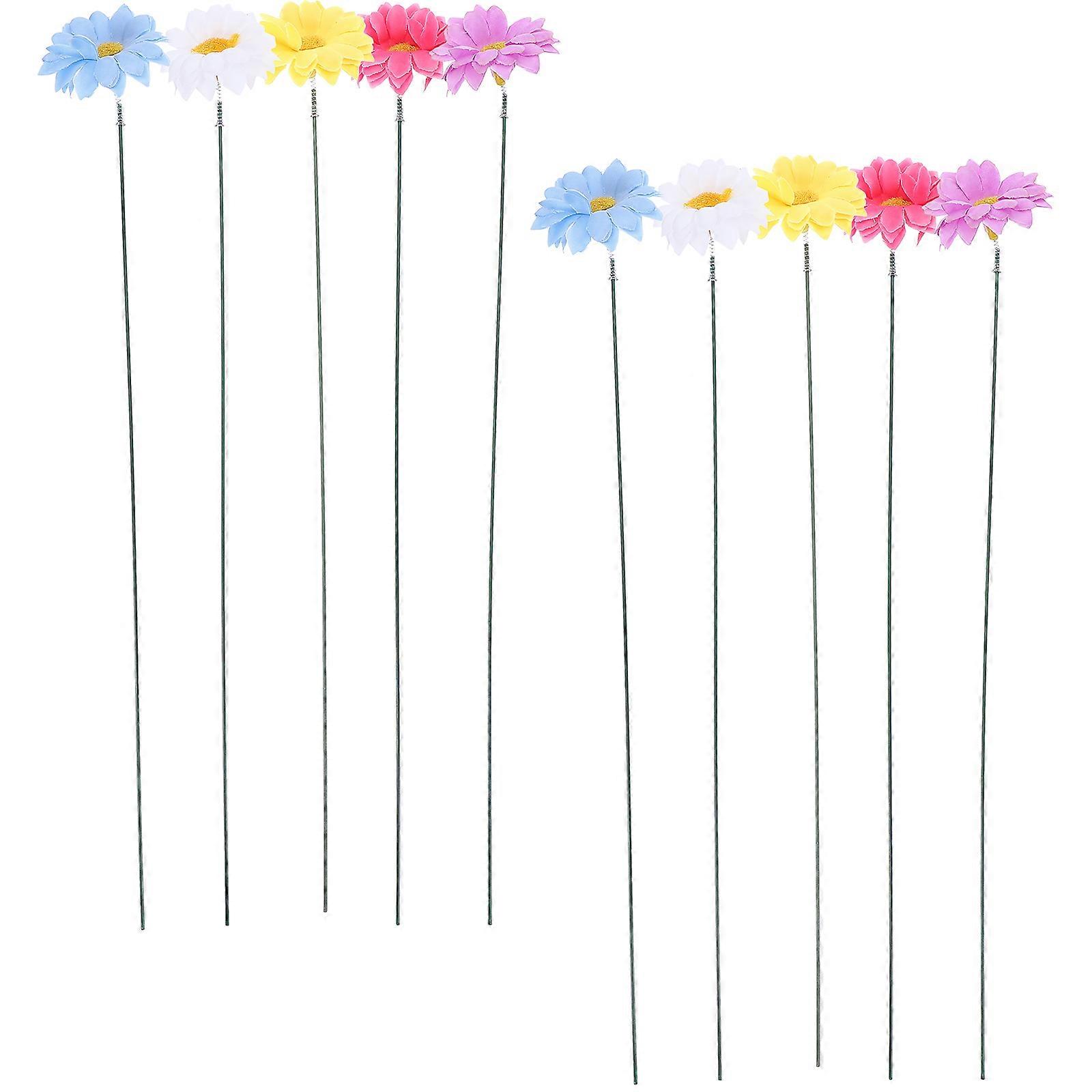 Yard Decorative Garden Stakes Small Daisy Flower Stakes 30Pcs