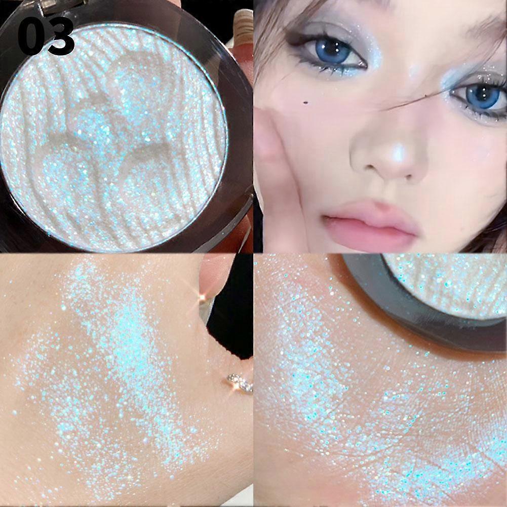 Pearlescent Highlighter Palette with Mirror and Brush for Natural Dimensional Glow All Skin Types