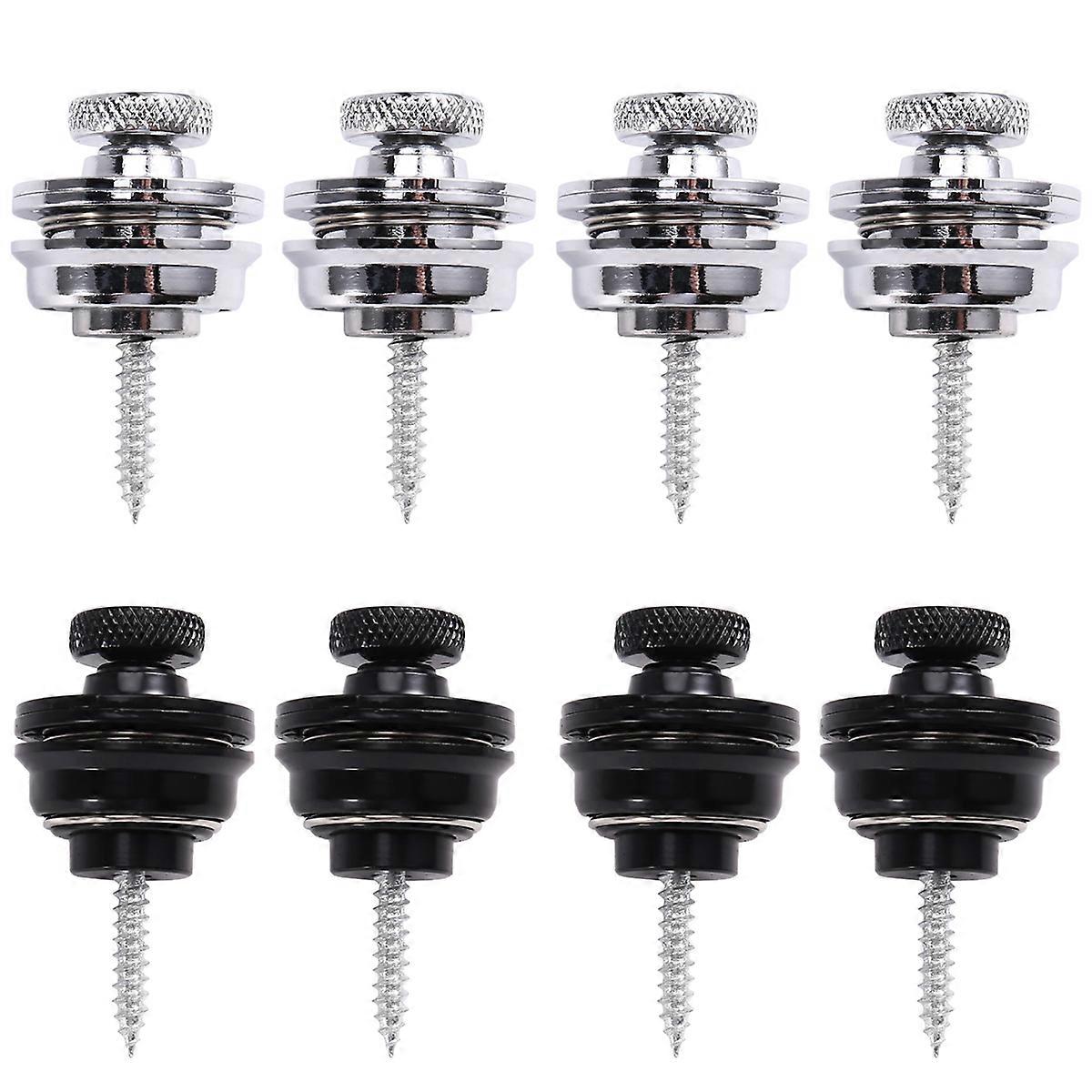 8PCS Electric Guitar Non-Slip Anti-Drop Metal Strap Buckle Lock Strap Button Strap Buckle Safety Loc