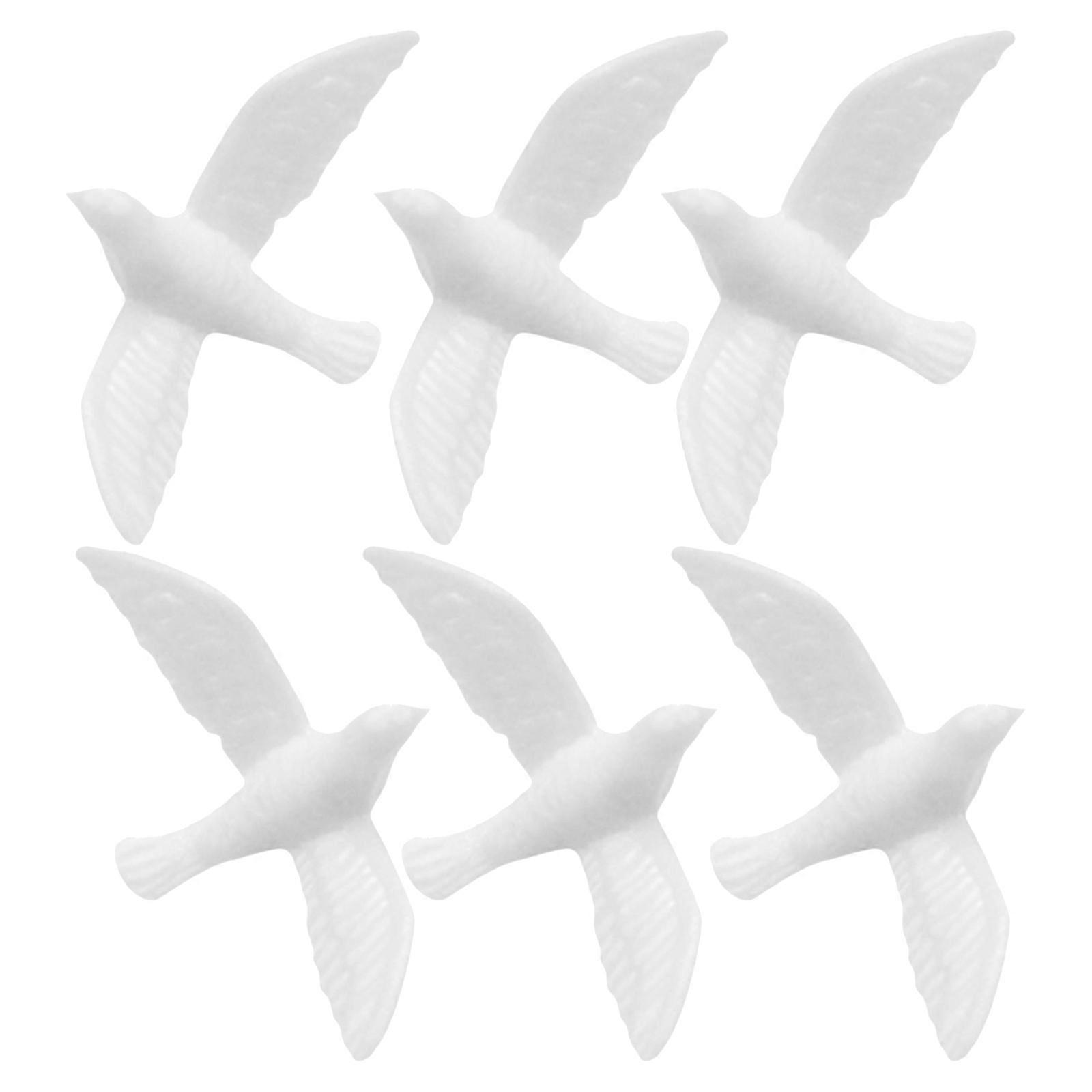 Miniature Resin Birds Figurine White Dove for Display 12Pcs Collection