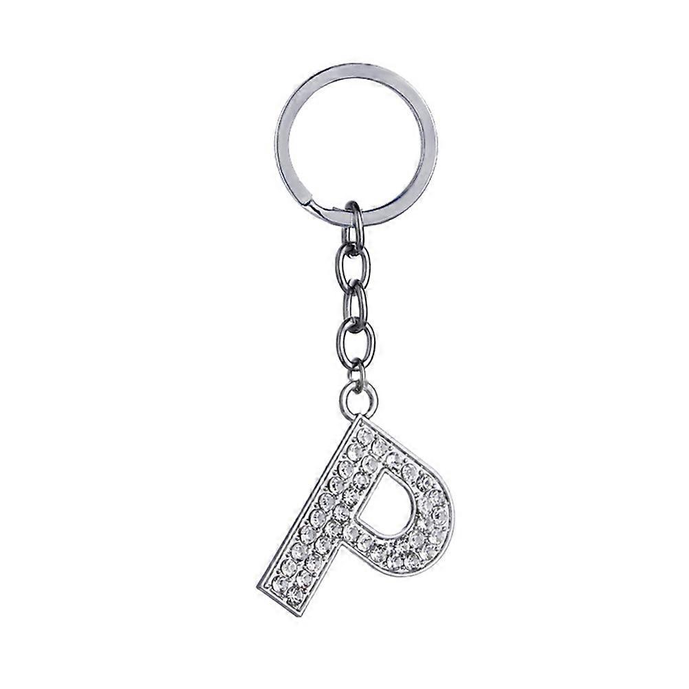 Letter Key Ring Key Chain for Keys Holding 3Pcs Silver Rhinestones P