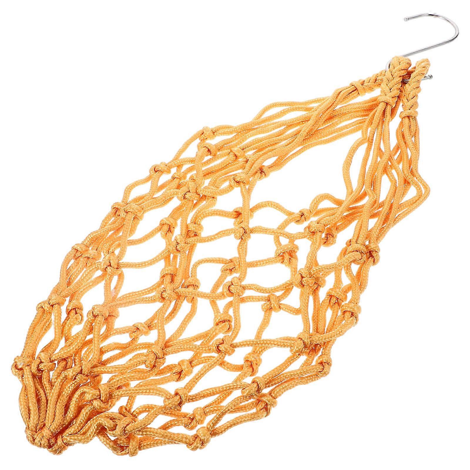 Chicken Parrot Net Bags Hanging Feeder for Holding 4Pcs Durable Yellow Nylon