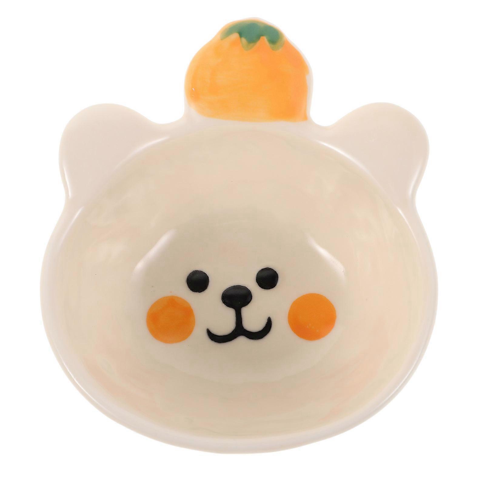 Simple Small Sauce Bowl In Ceramic Featuring Bear Shape Suitable For Casual Dining Ideal For Dessert Prep And Serving Condiments 5Pcs