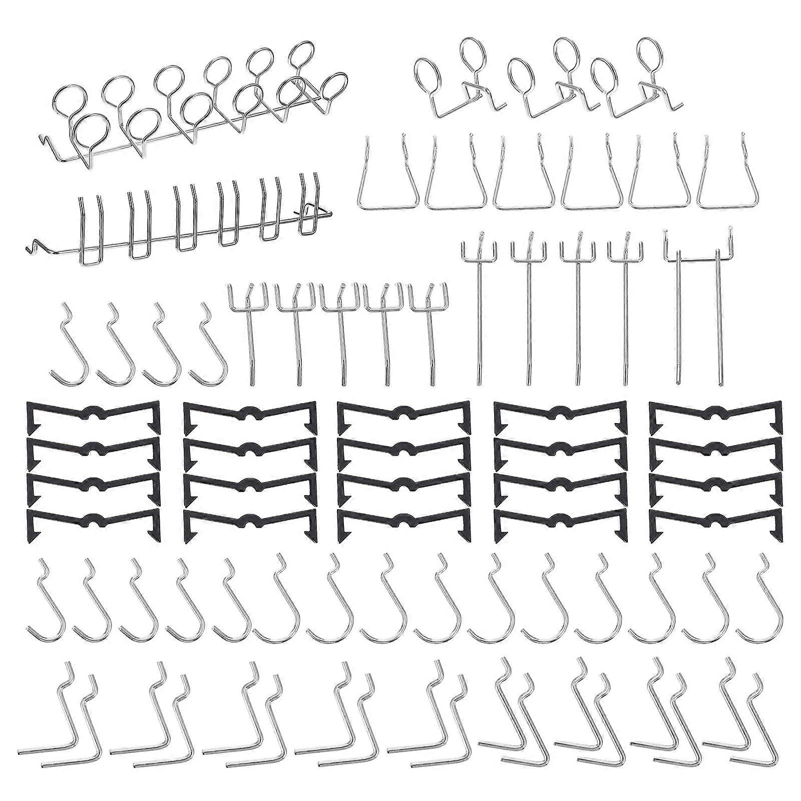 Wall Panel Hooks Wardrobe Hooks Supermarket Shelf Hook 22x4.5cm 77Pcs