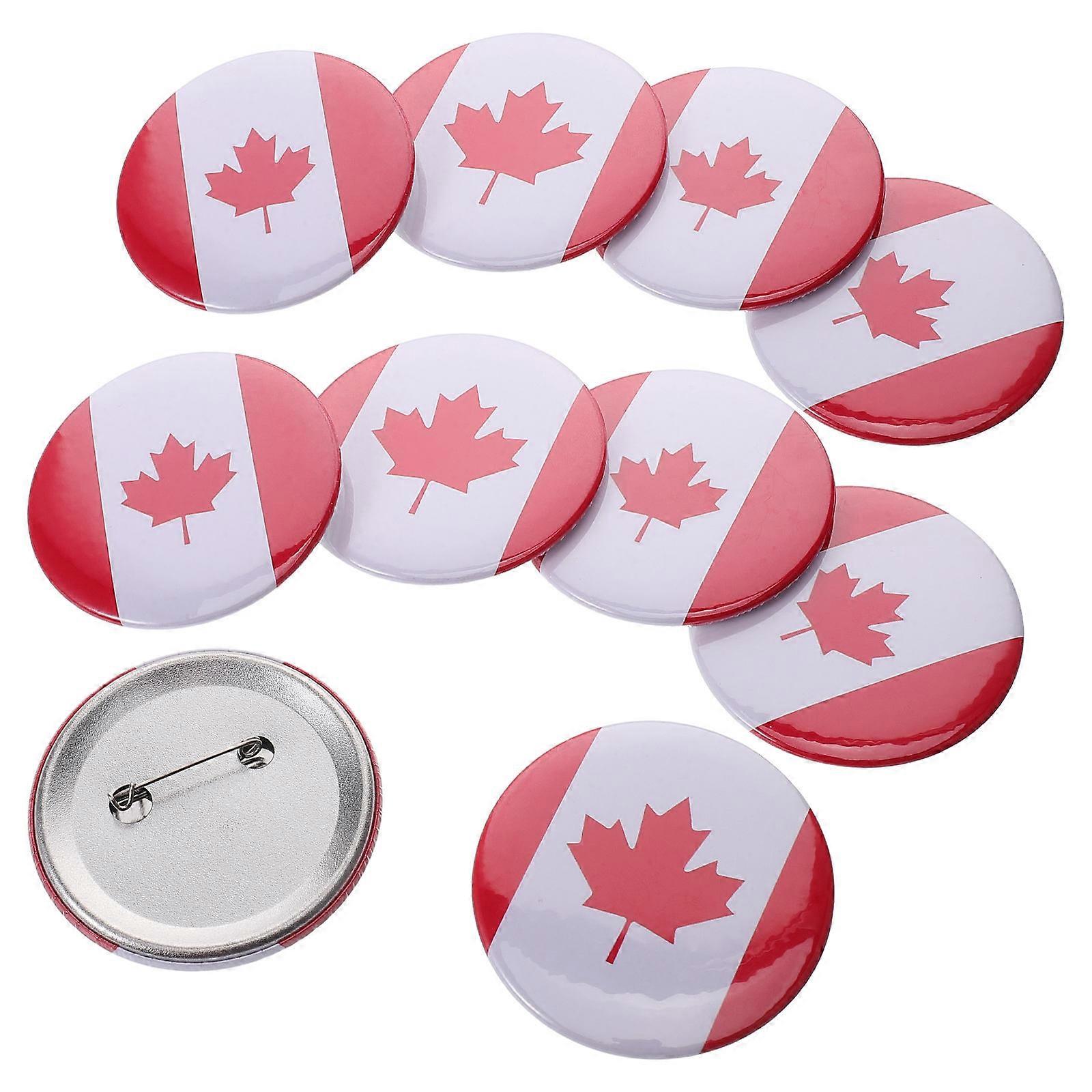 Canada Flag Lapel Pins Maple Leaf Pins Accessory For Parties 10Pcs