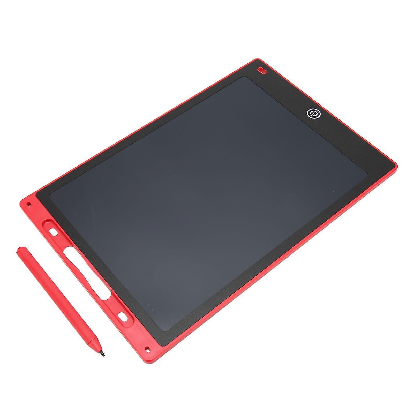 LCD Writing Tablet for Kids Erasable 12 Inch Color Screen Pressure Sensitive Doodle Pad Drawing Board with Pen Holder Red