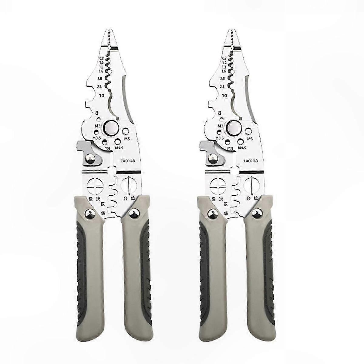 2-Piece Multifunction Wire Crimper and Cutter Tool Set