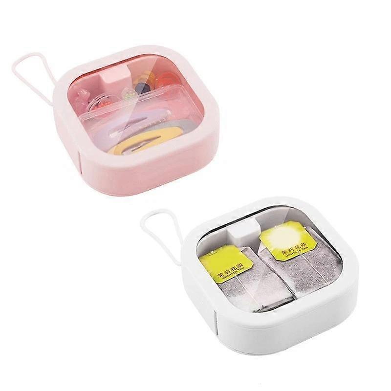 Organizer Box, 2Pieces - Portable Travel Picnic Storage Case with Push Switch, Dust Proof, Pocket-Sized