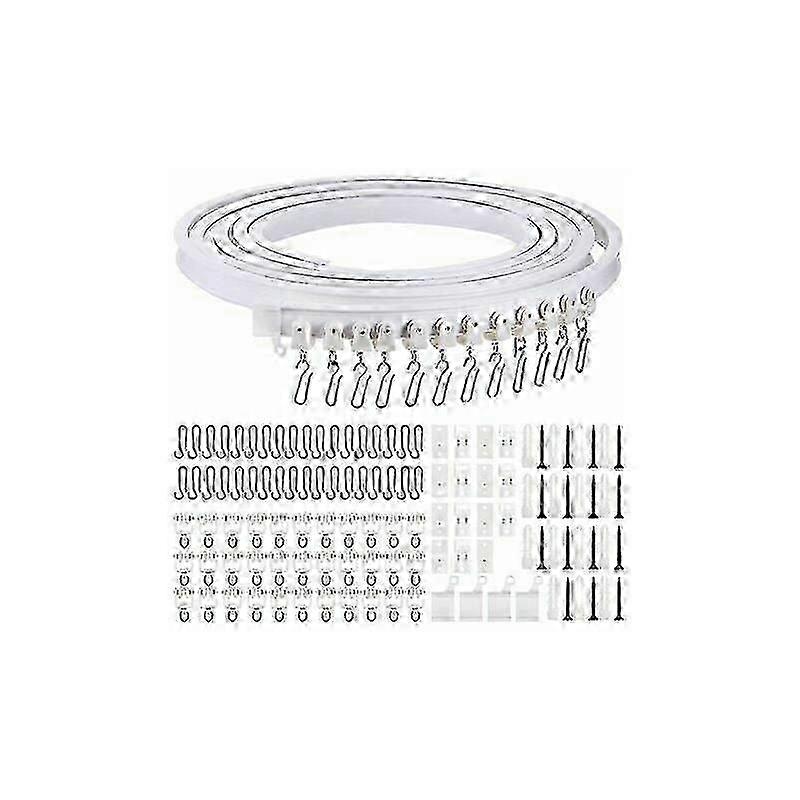 For 5 Metre Folding Curved Ceiling Track - Flexible Track for Curtains, Room Dividers, Bed Curtains, and Ceiling Rod Support, Adjustable Ceiling Track