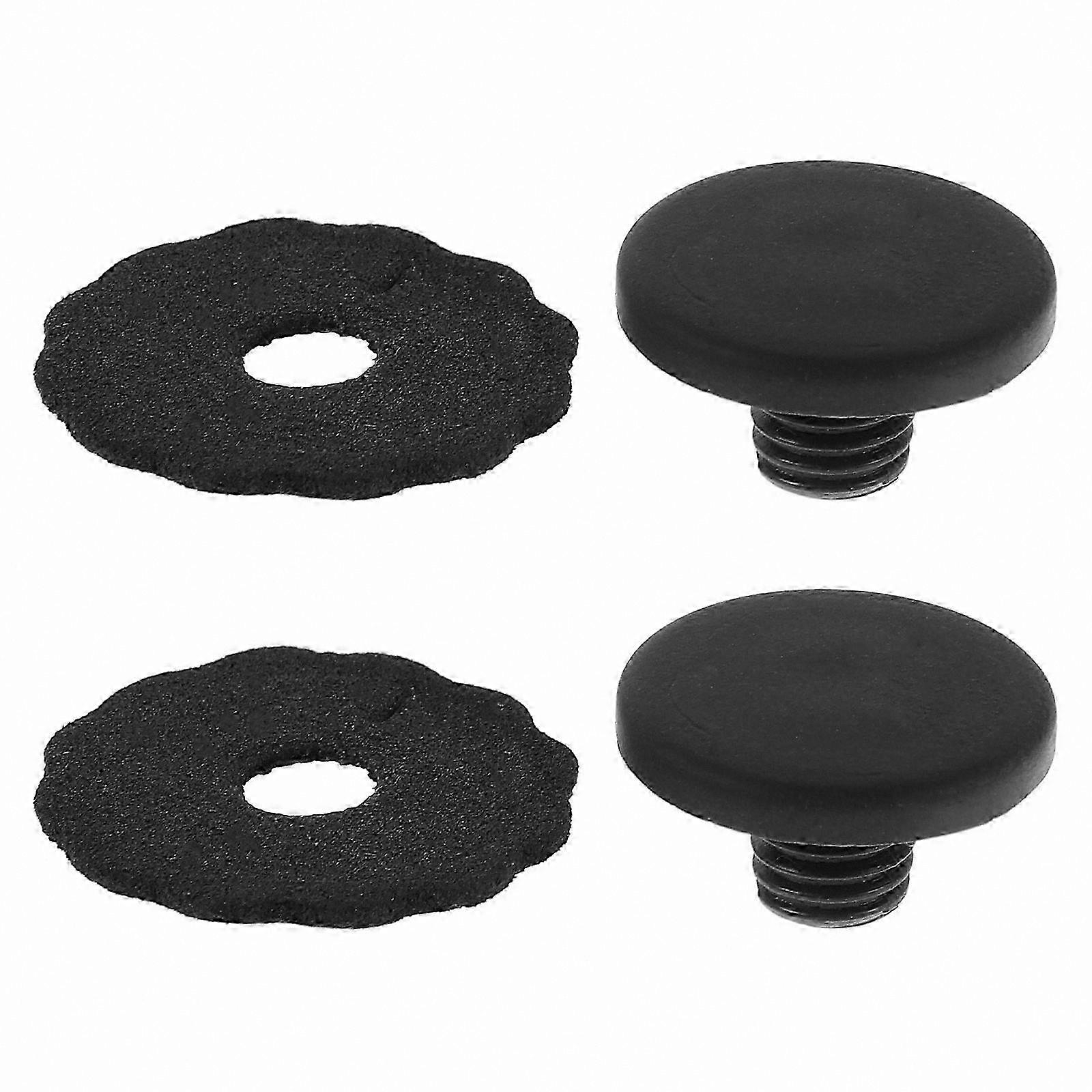 Replacement Umbrella Tip Protectors, 2 Sets of Round Repair Parts for Sunny Weather, Black, 2.50x2.50x0.10cm