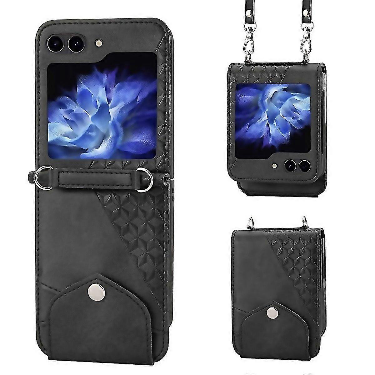 For Cubic Grid Calf Texture Magnetic Leather Phone