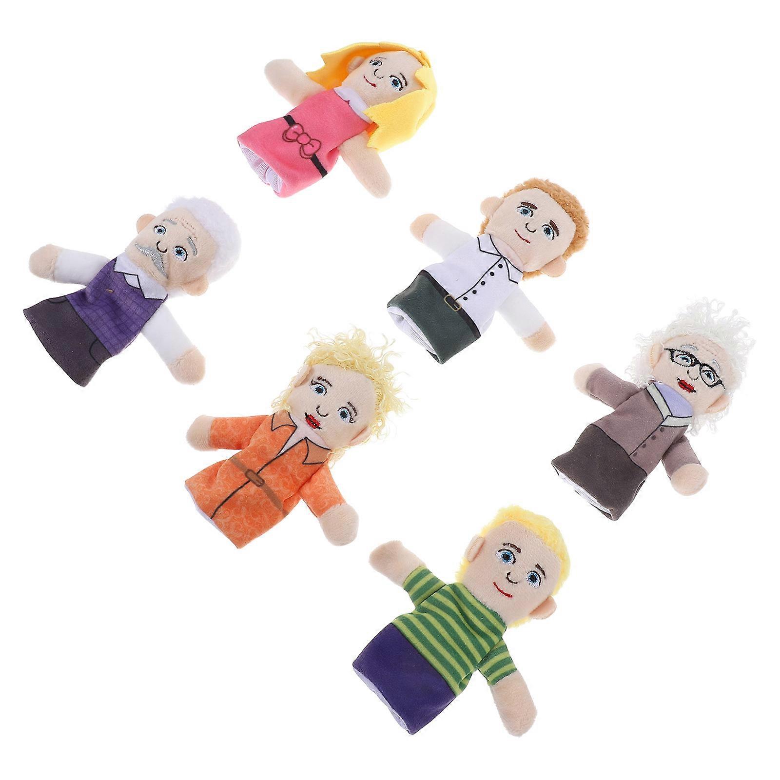 Soft Plush Family Finger Puppets Set for Play 24Pcs Story Time Learning Toys