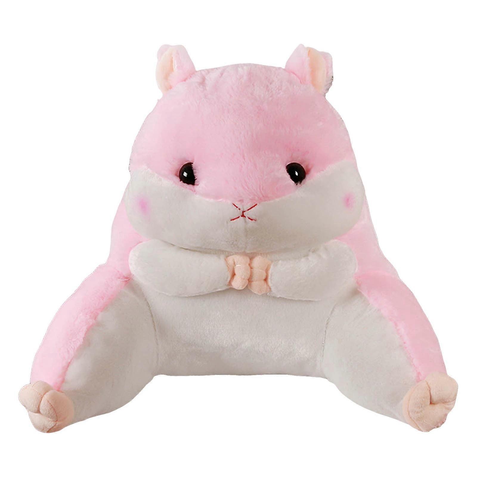 Hamster Reading Pillow with Arms - Soft Plush Backrest for Bed, Compatible with Kids, Teens, Adults - 17.7X15.75" Cartoon Lumbar Support
