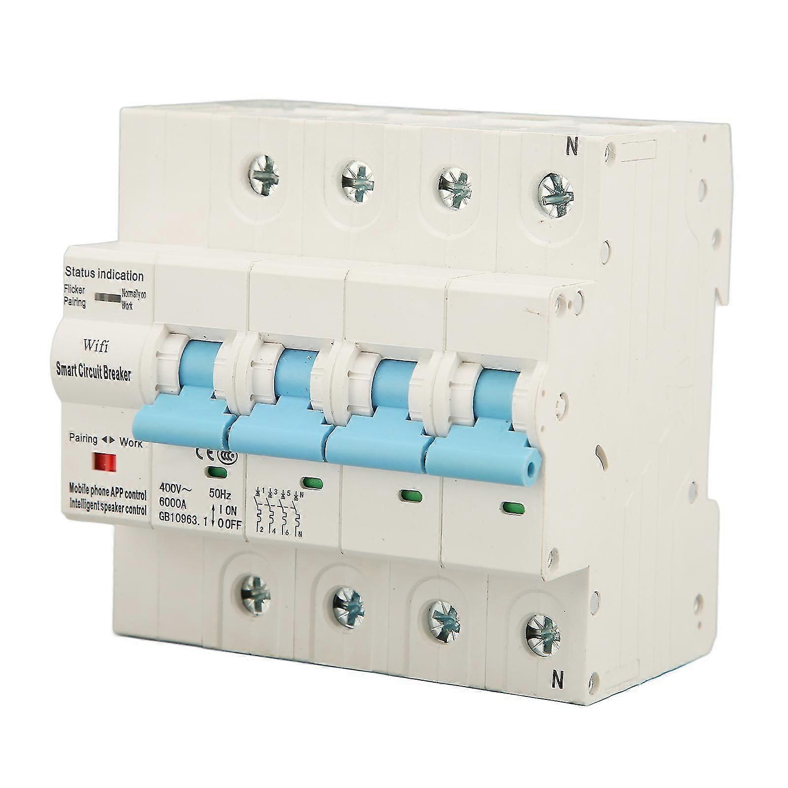Rail Mounted WIFI Circuit Breaker with Leakage Protection compatible with Home and Dorm - 4P AC400V 100A