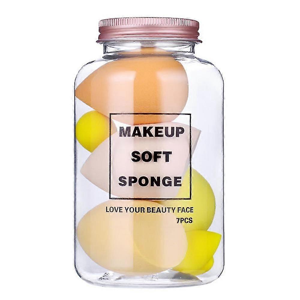 Beauty Make-up Spons Poeder Puff Teardrop Blender Foundation Sponge Set Met Jar Gift Flawless Bottl