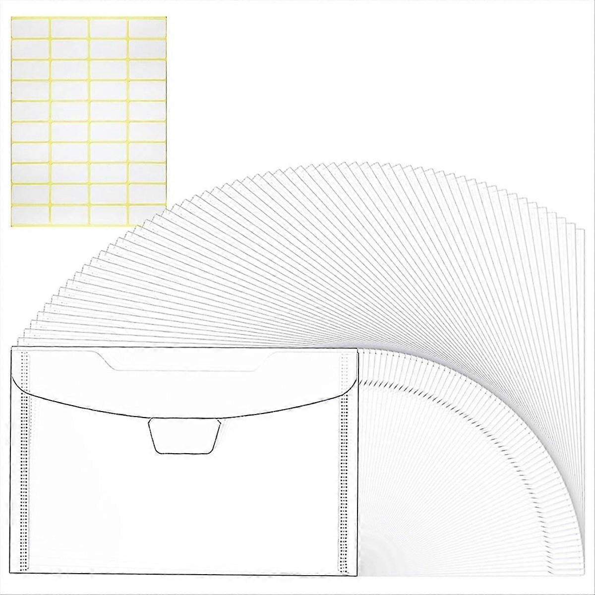 60 Pack 5x7 Clear Plastic Envelopes for Cash, Photo, Paper Document