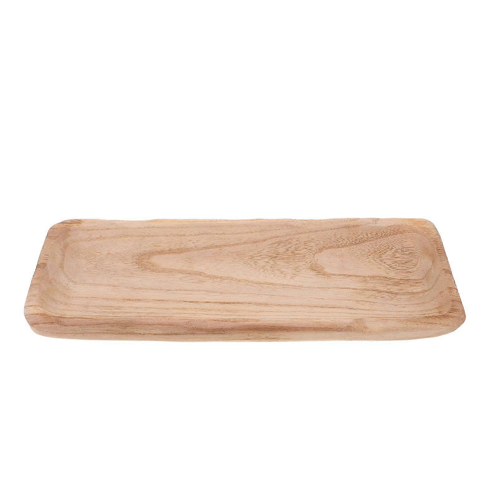 Wood Serving Platter: Rectangular Storage Platter for Kitchen Counter Coffee Table - Decorative Serving Tray for Breakfast Appetizers Snacks Fruit Che
