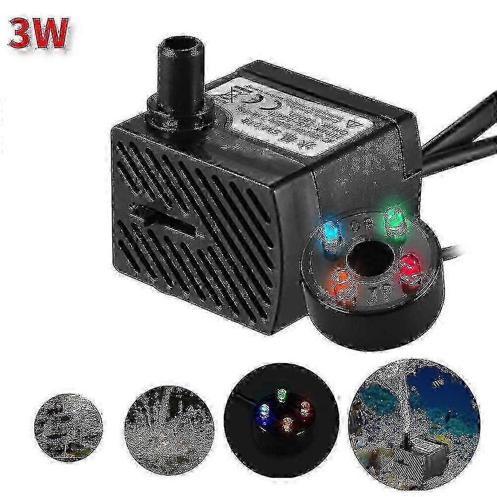 带LED的潜水水泵，用于水族箱和喷泉
