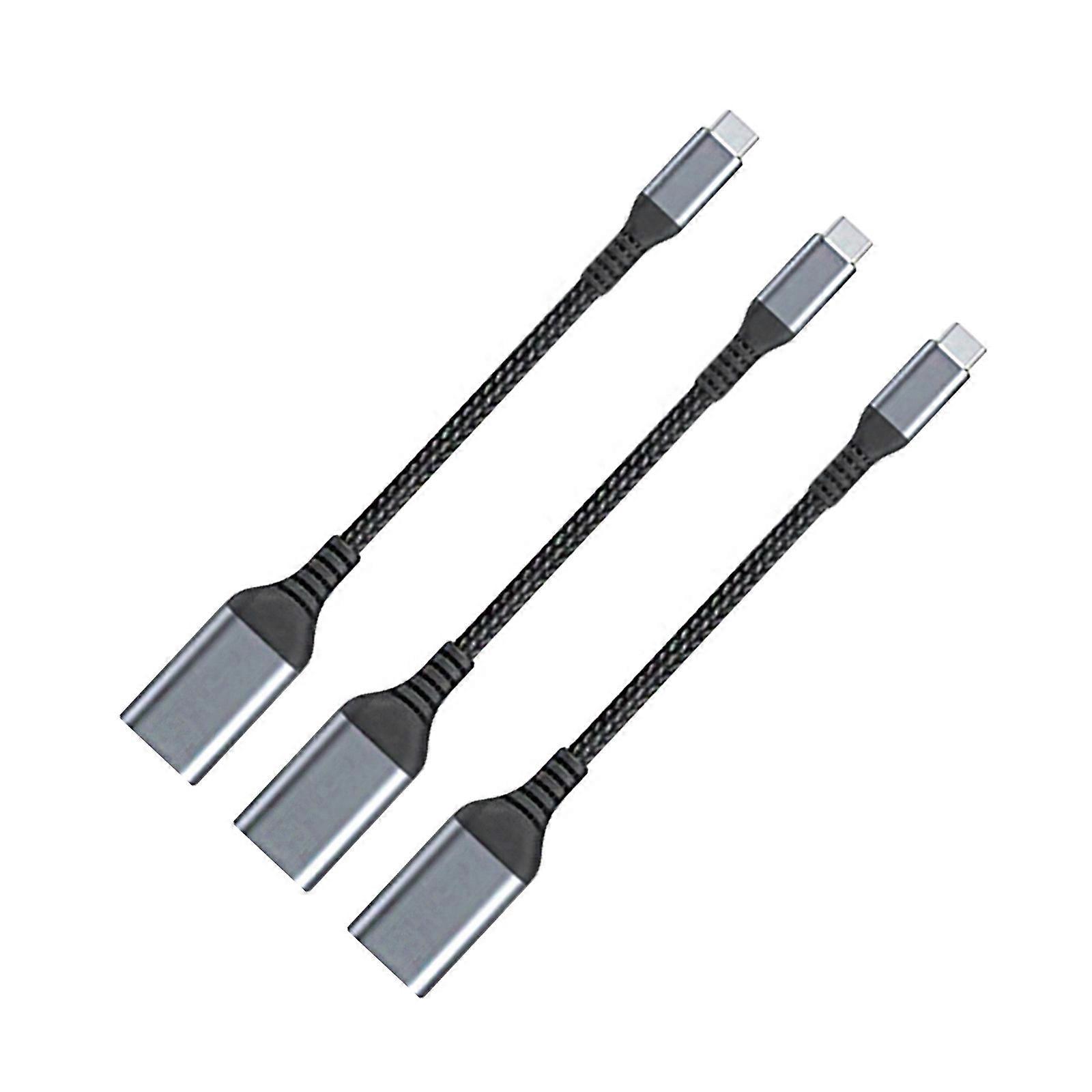 Universal USB C OTG Adapter For Androids Phones Fast Data Transfer Speed Nylon Braide Cord Portable Design 18.50cm Multicolor