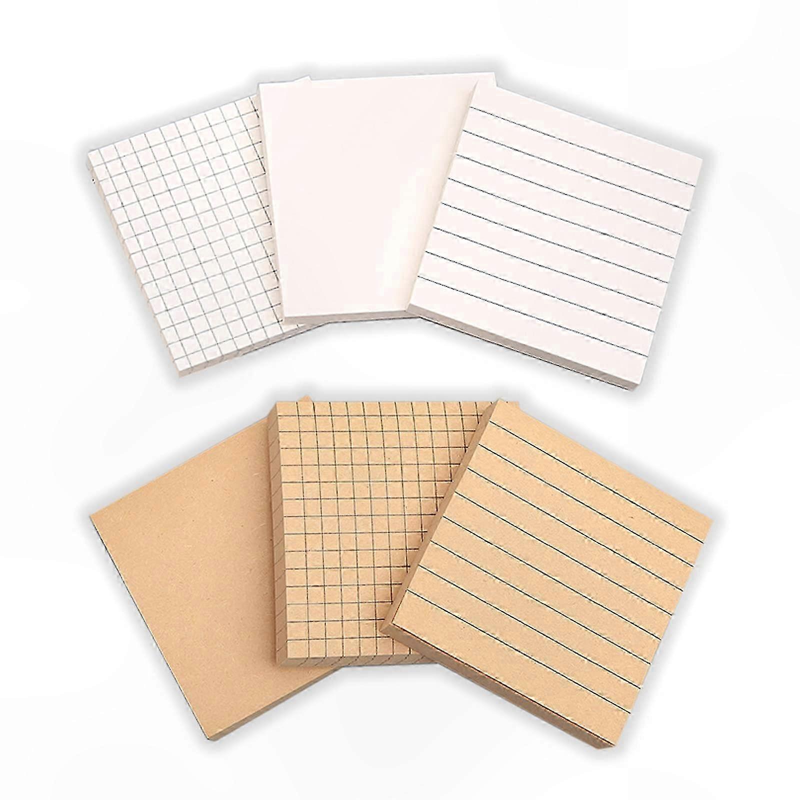 Self-Adhesive Kraft Paper Sticky Notes, 480 Sheets, 6 Packs, Ideal for Office and Student Use, Creative Design