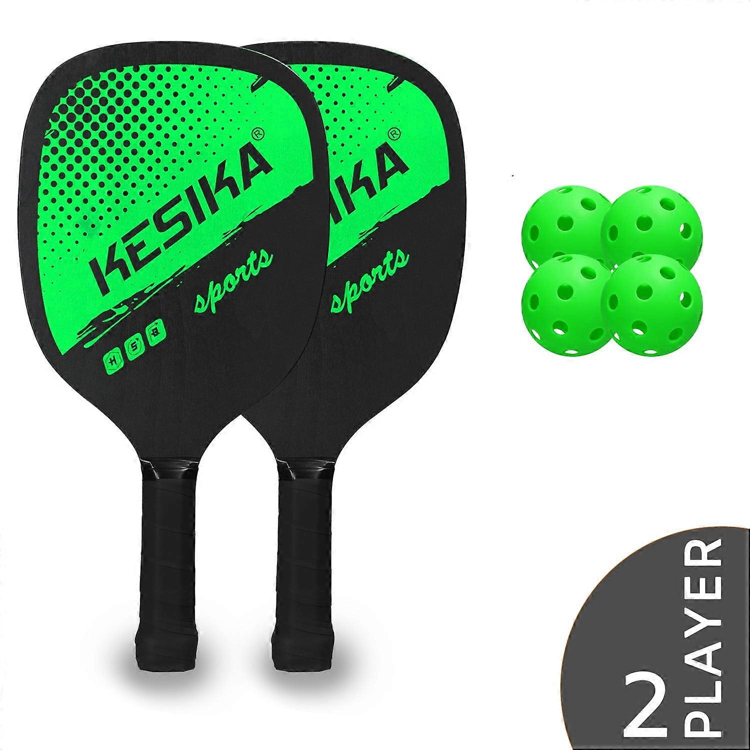 Eccomum Pickleball Paddle Set Pickleball Rackets Ball Set 2 Rackets & 4 Pickleball Balls with Carrying Bag for Men Women