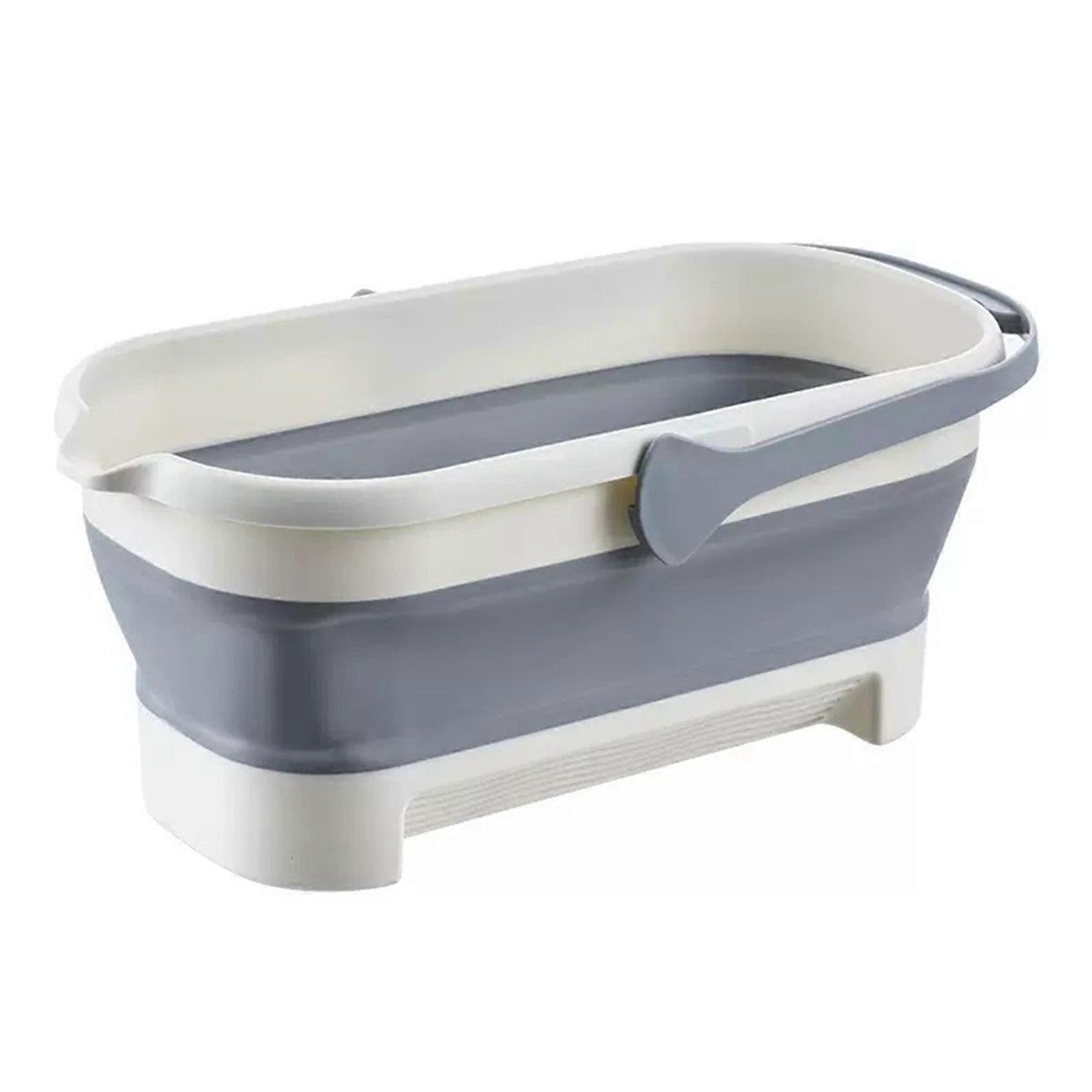 Lightweight 4.2Gal (17L) Collapsible Mop Bucket with Handle, Large Suction, Space-Saving Foldable Water Pail for House Cleaning, Camping