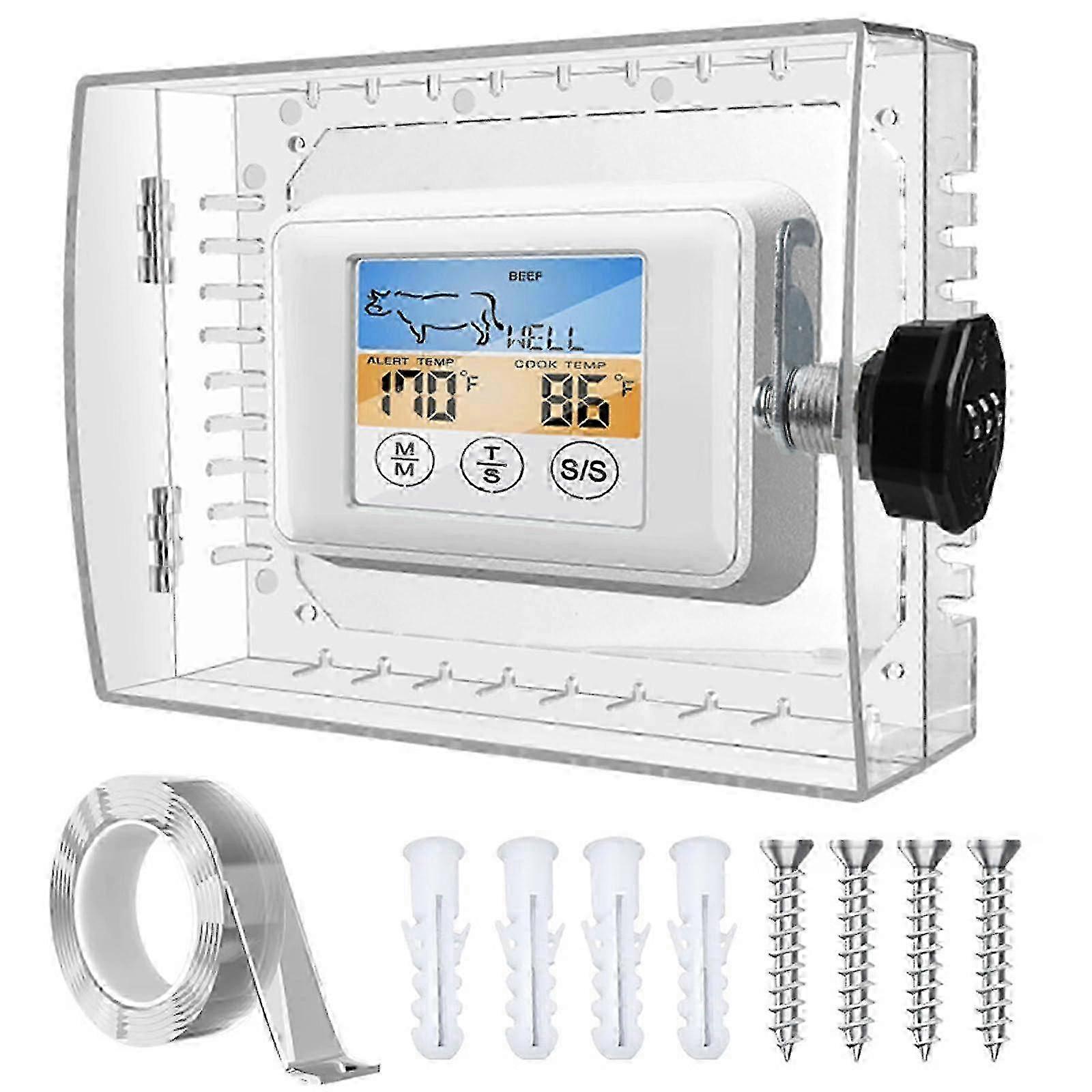 Improved  Large Transparent Thermostat Lock Box with Combination Lock - Wall-Mounted Protection for Thermostat & Hohl