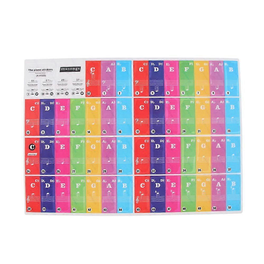 37 Key Piano Keyboard Removable Stickers for Children Learner Colorful