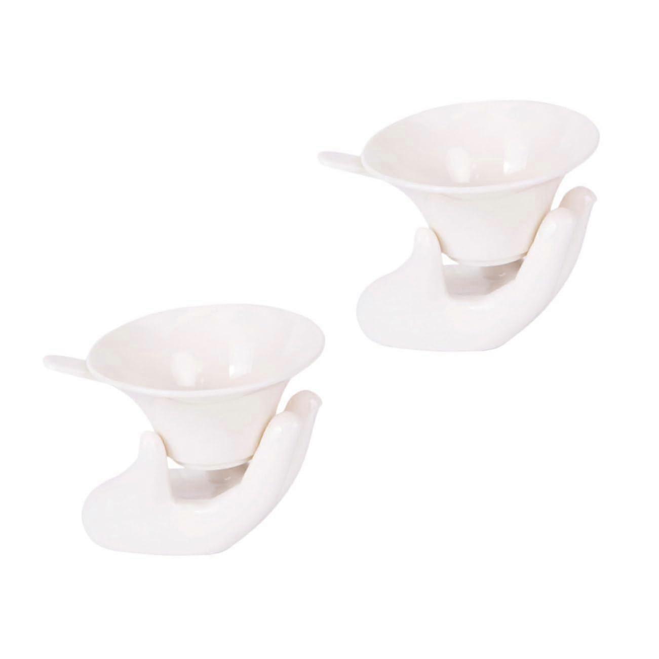 Ceramic Tea Strainer 2 Sets For Loose Leaf Tea White Ceramic Filter Cup