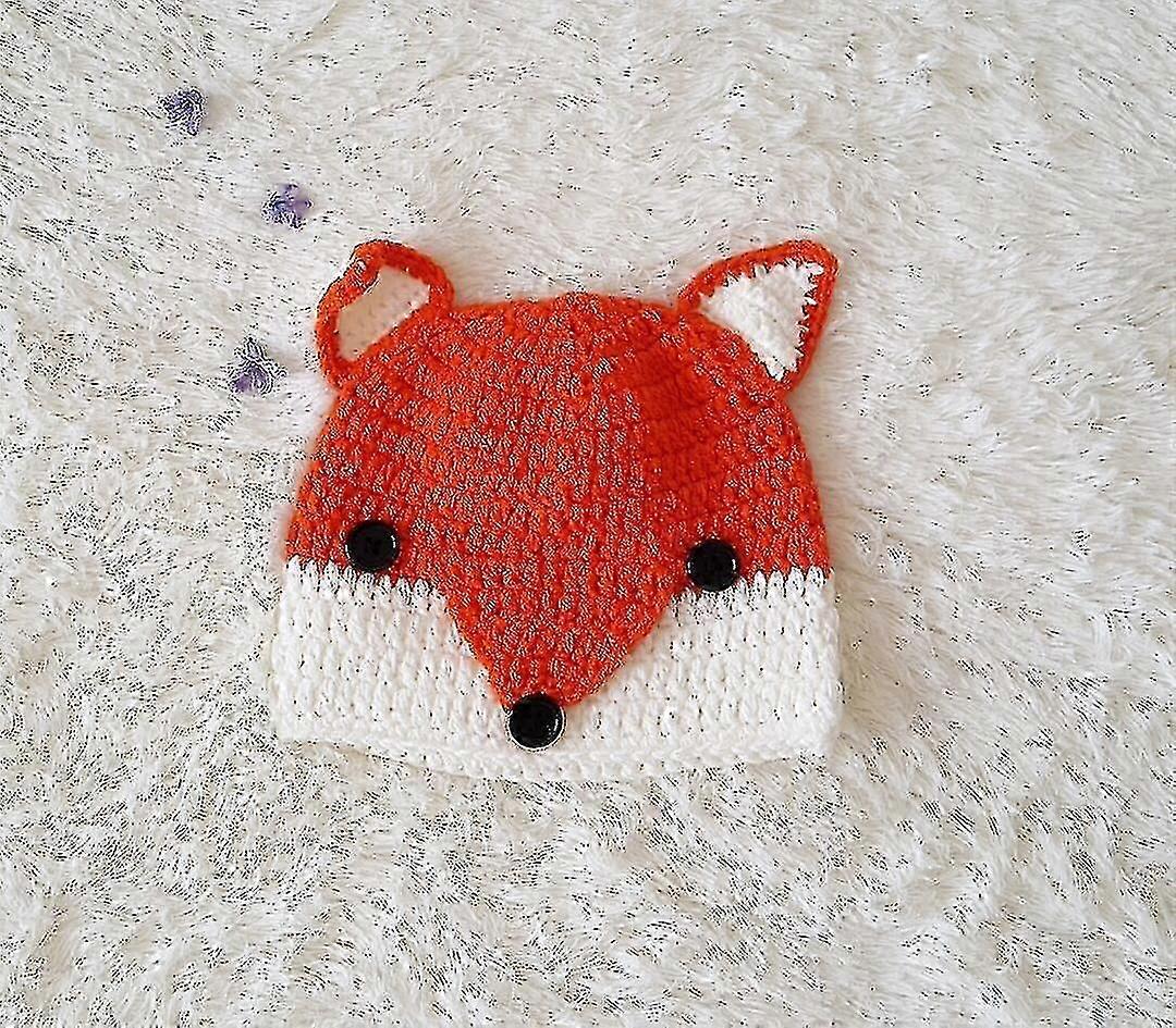 Fox Knit Beanie Hat with Ears for KidsOrange