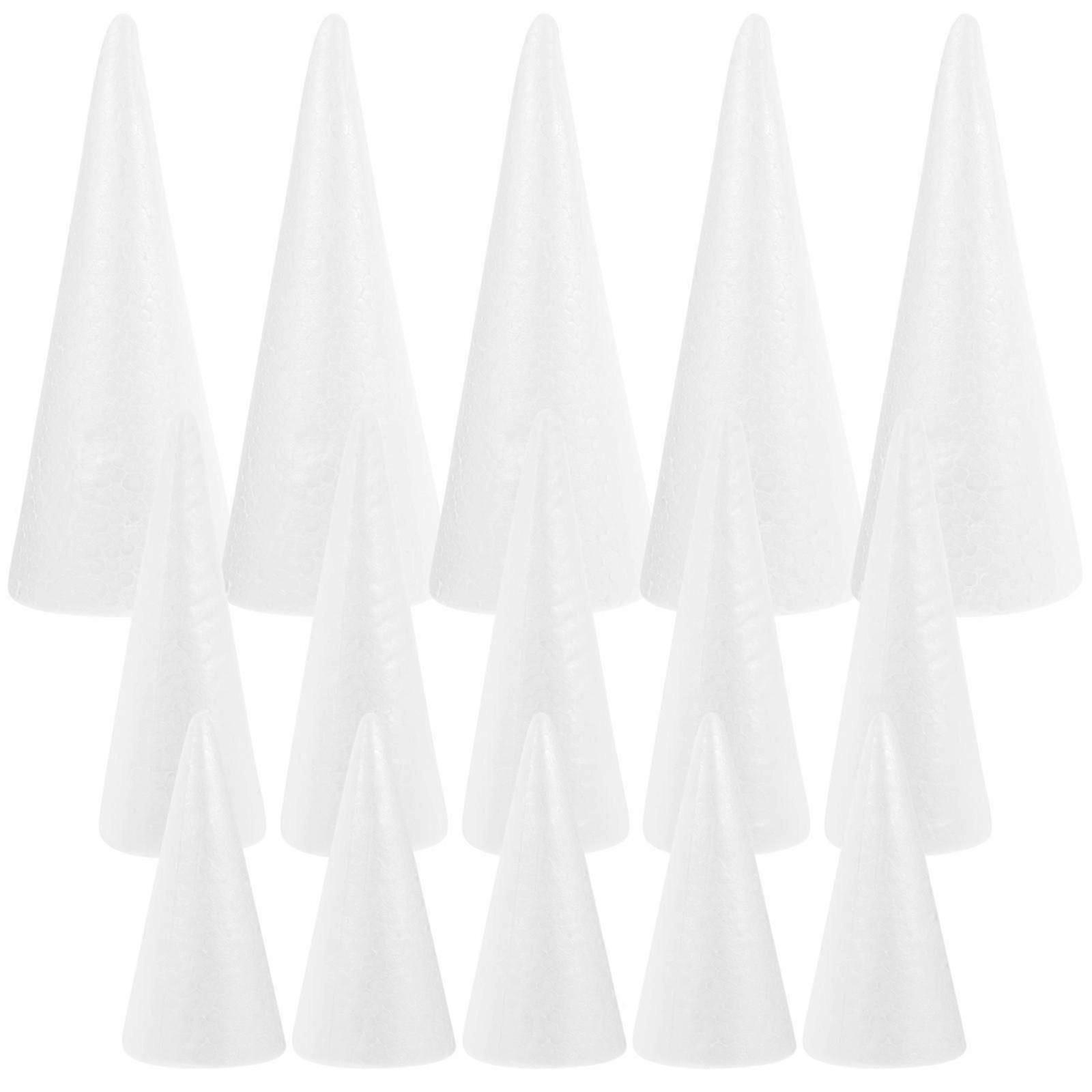 15 Pcs Adorno Para Mesa De Comedor Polystyrene Foam Shapes Cone Shape Foam Foam Cone Craft Diy Christmas Tree hwy SH