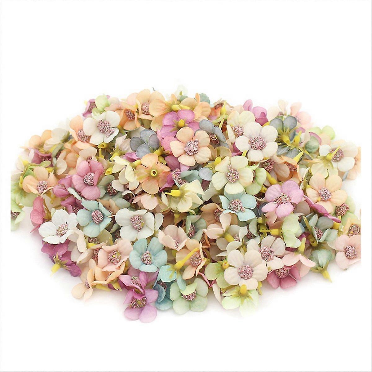 100Pcs Multicolor Mini Silk Artificial Daisy Flower Head