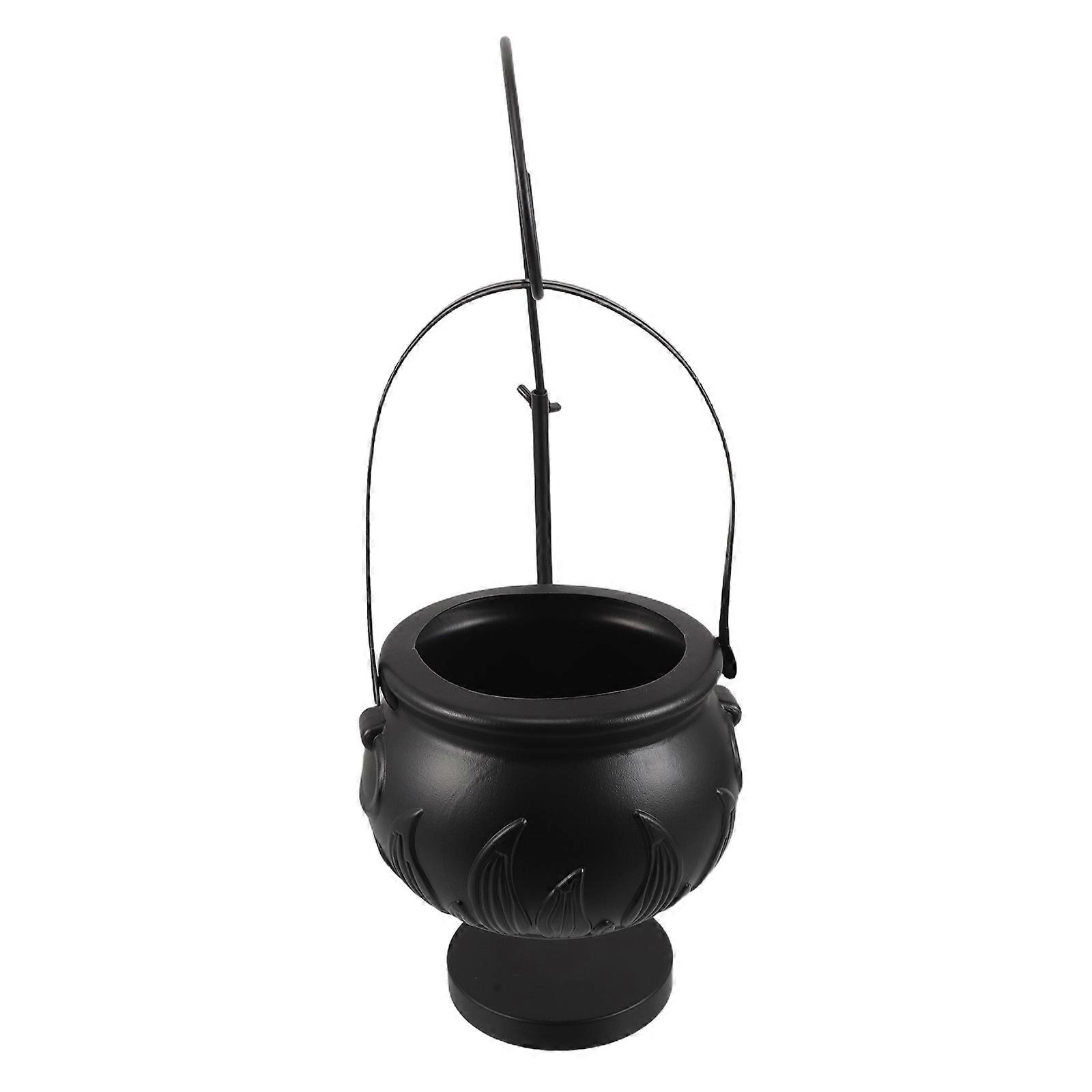 Halloween Themed Cauldron Candy Storage for Tabletop Decoration Made of Sturdy Plastic Perfect for Party Hosts