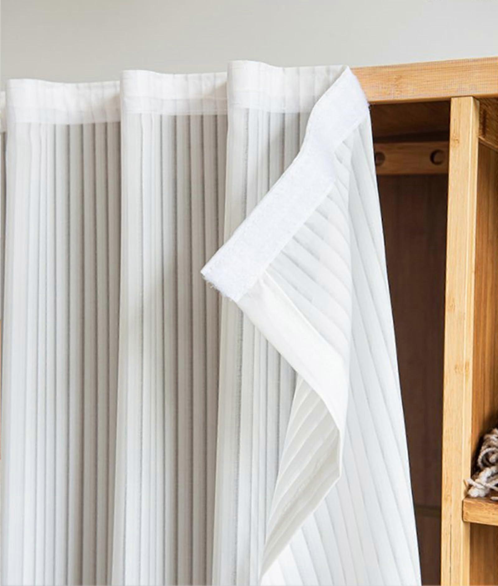 Net Curtains for Windows White Voile Panel NoDrill StickOn SemiSheer Patterned 47.2 W x 70.9 L Inches 1 Panel