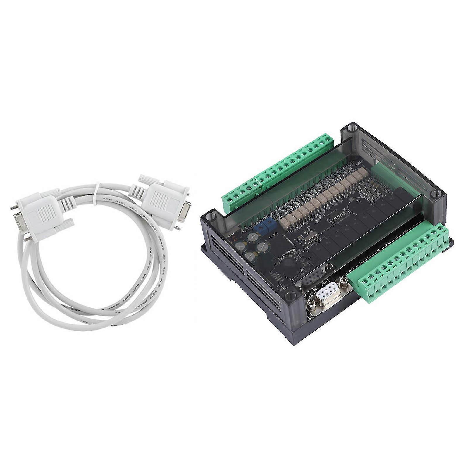 Industrial PLC Controller FX3U 24MR With Connection Cable 32Bit MCU Highly speed Processing Ladder Logical Programming Multicolor