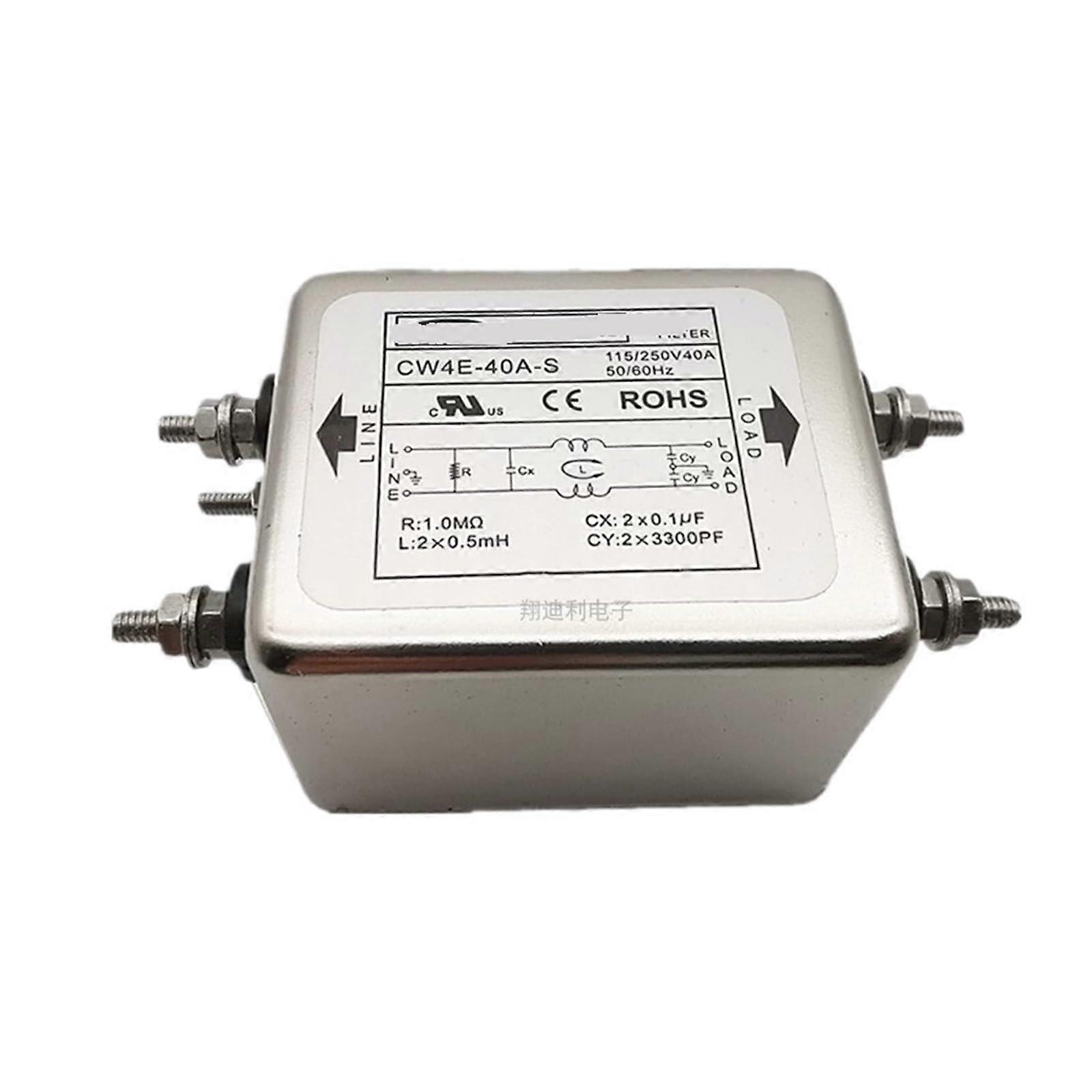 Single Phase AC Power Filter 220V Double Stage Purification Terminal Block 10A 20A 30A 40A