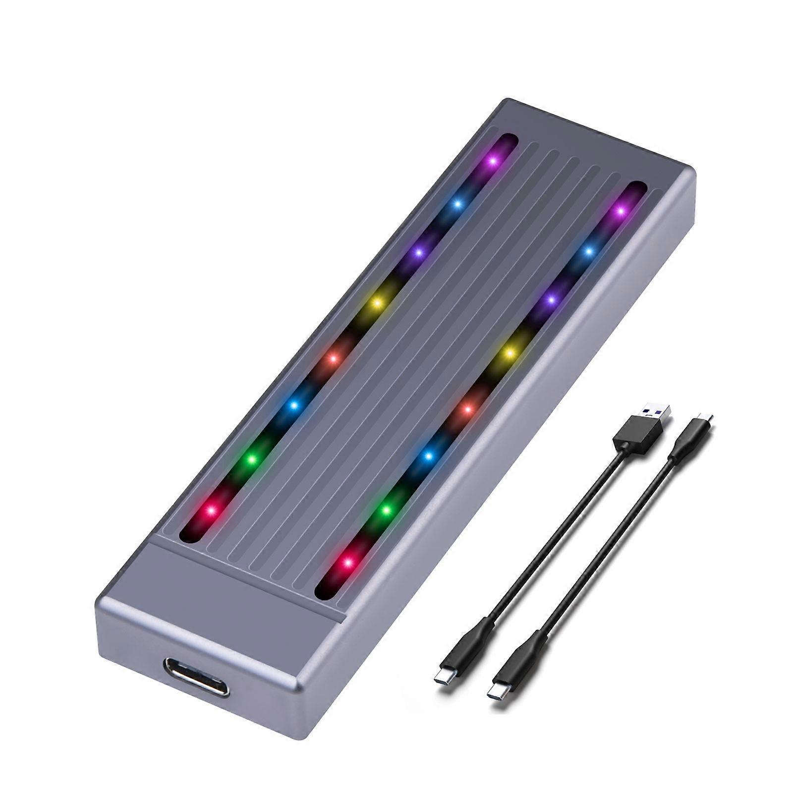 USB 3.2 Gen2 SSD External Enclosure Box NVME PCIE MKey Hard Drive Disk Case for 2230 2242 2260 2280 Multicolor