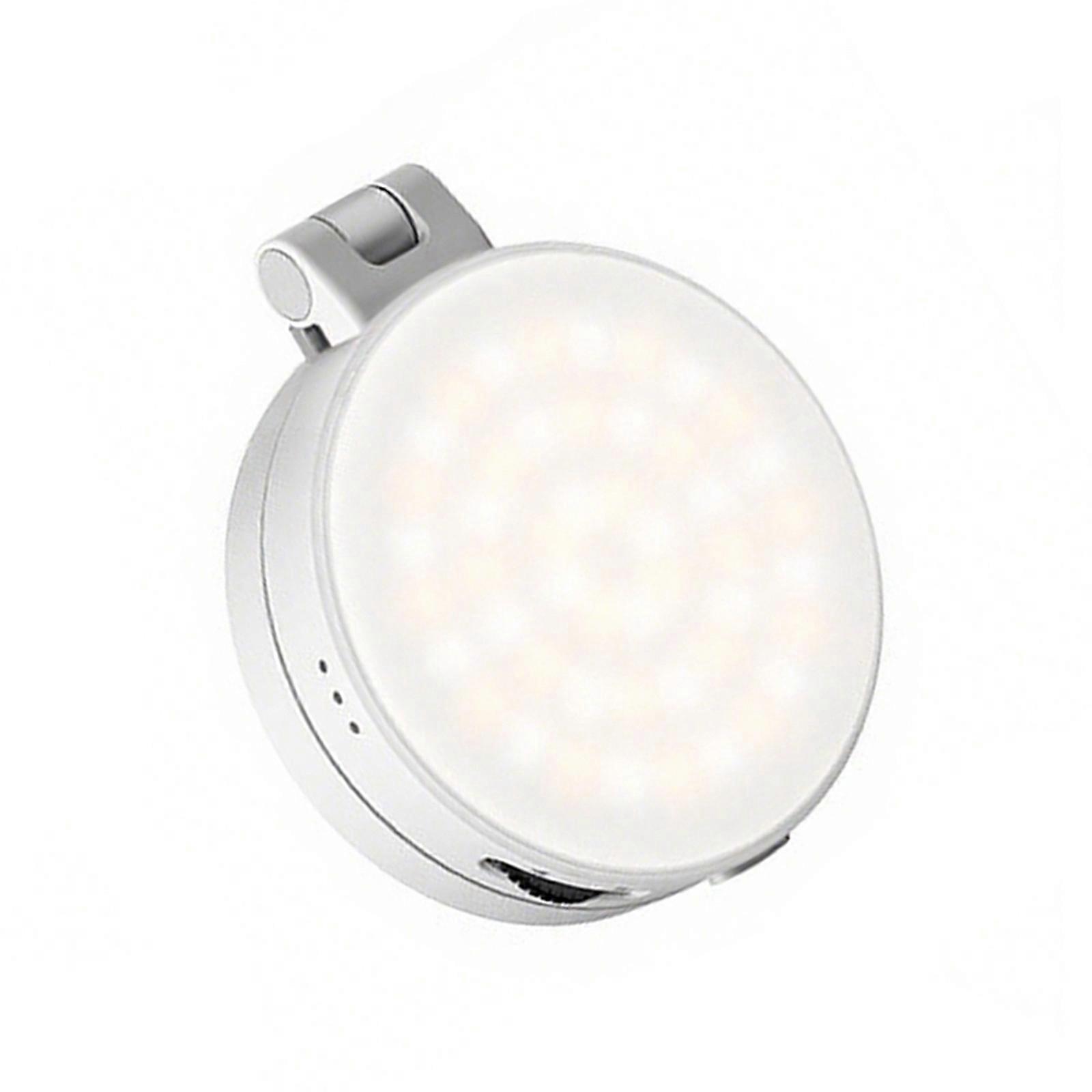 360 Rotating Phone Holder With LED Mirror 3 Color Temperatures Dimmable Lighting For Photography Content Creation  White