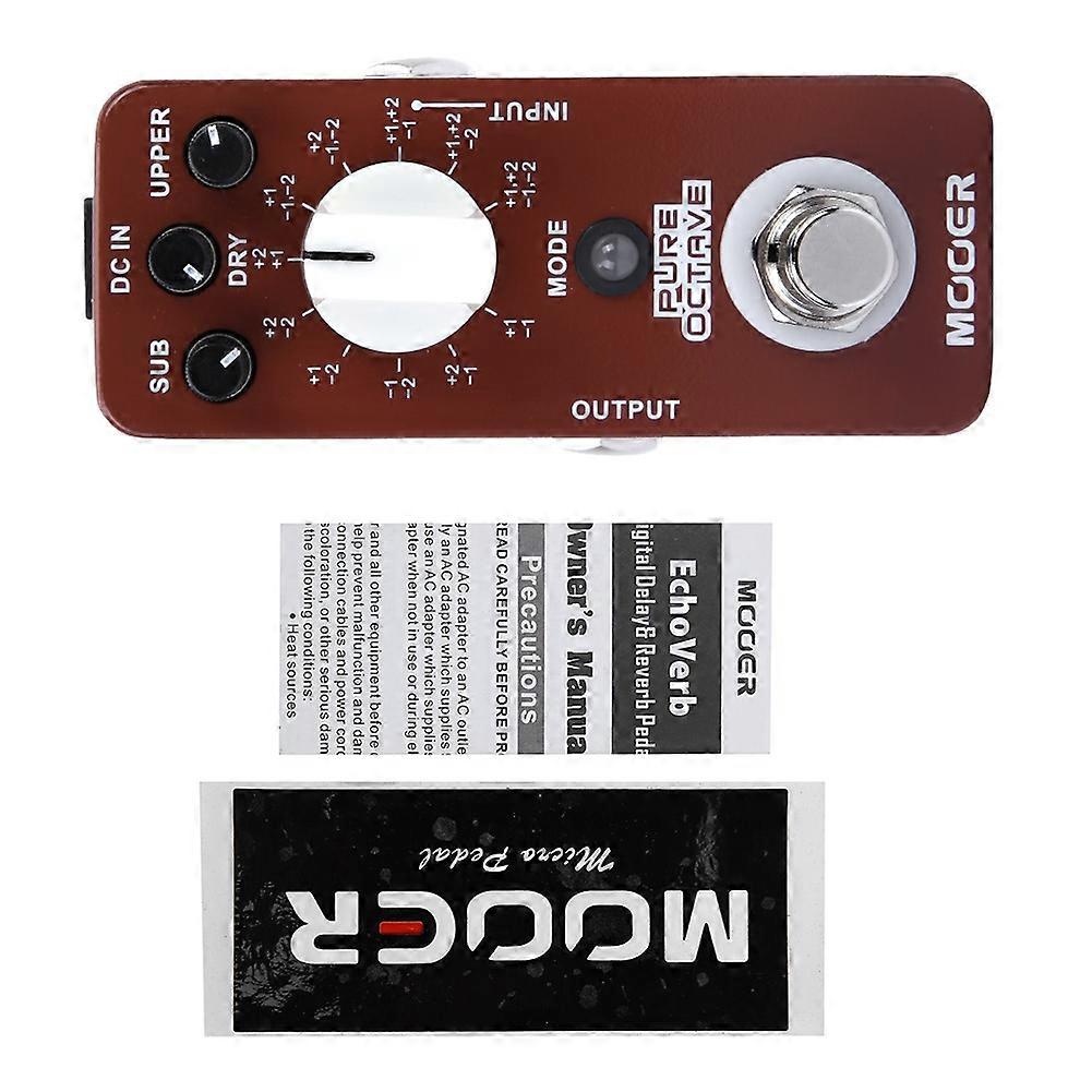 DC 9V/128mA Full Metal Shell Mini Octave Guitar Effect Pedal 11 Octave Modes True Bypass