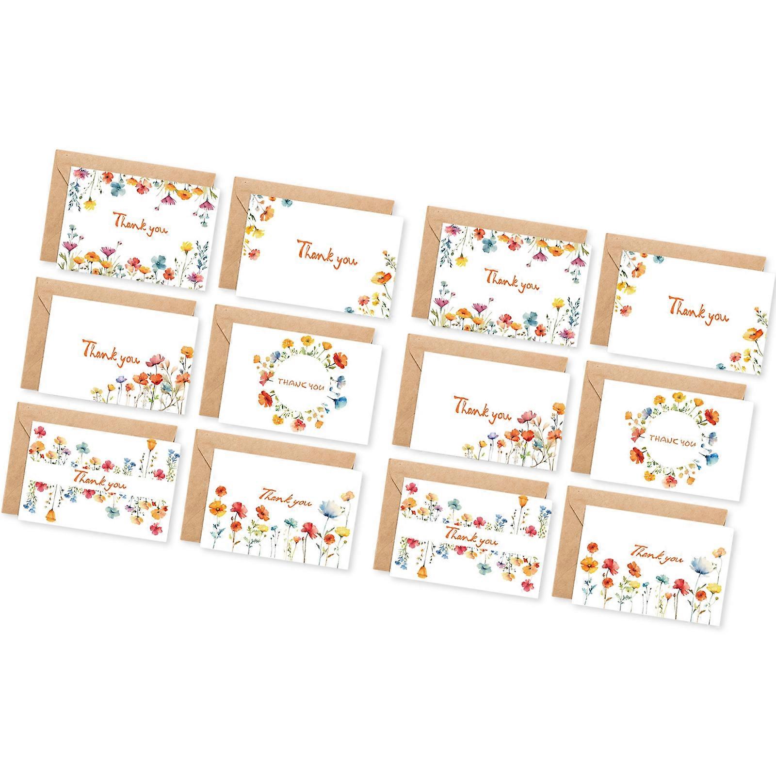 Multipurpose Foldable Greeting Cards Floral Pattern Party Stationeries For Celebration Invitation Envelopes Multicolor