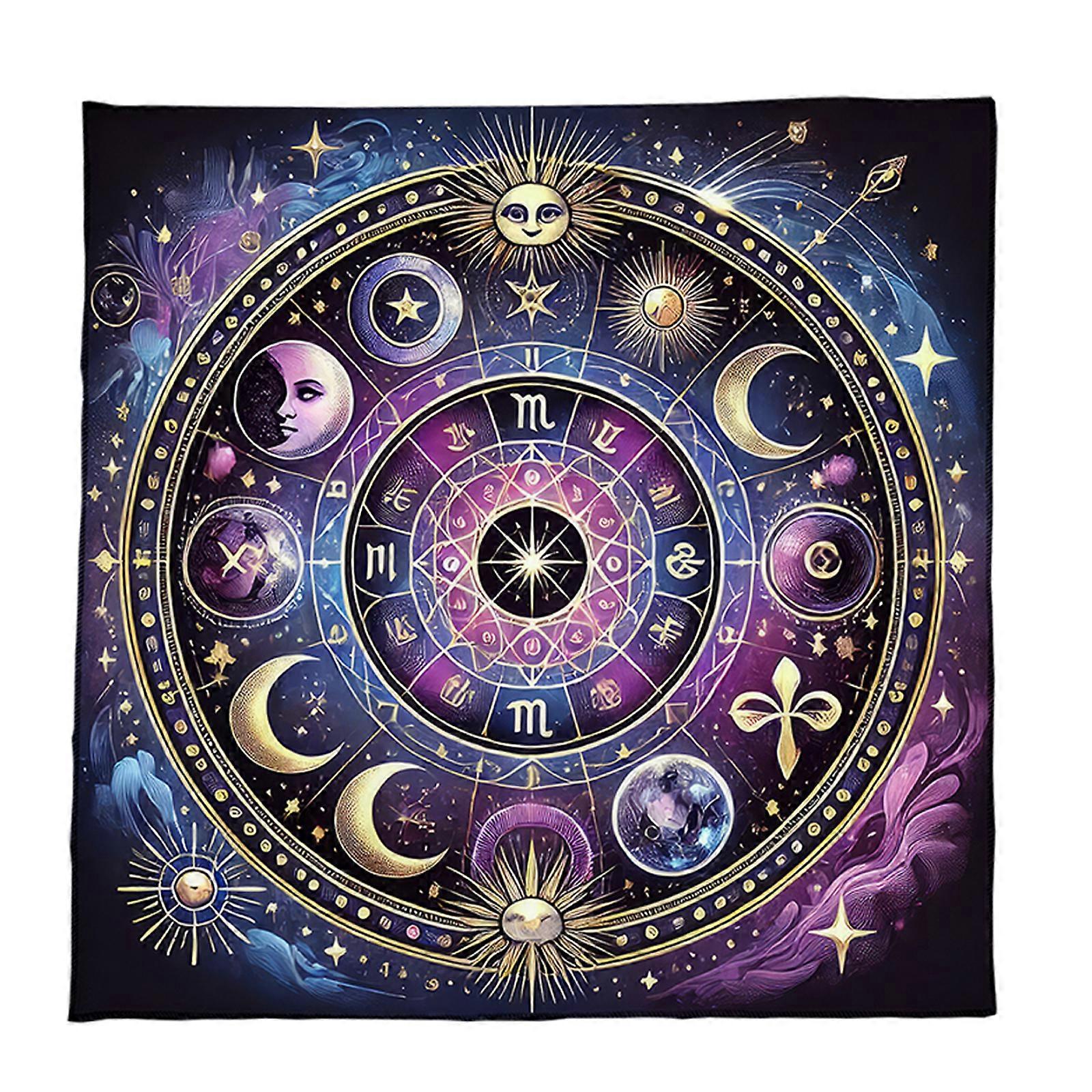 Sun Moon Pattern Astrology Tablecloth Tarots Divinations Tablecloth Altars Cloth Divinations Board Game Accessory  75x75cm