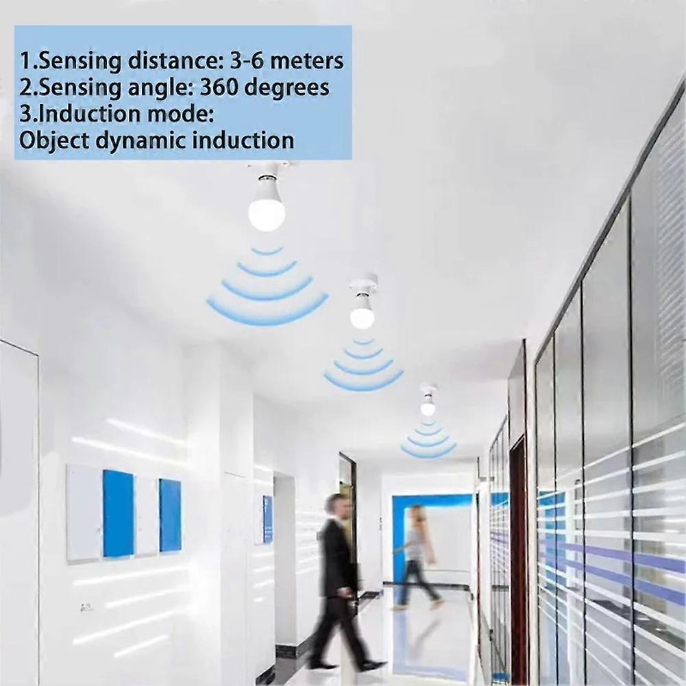 4PCS E27 Motion Sensor Led Bulbs 220V Smart Bulb Working in Night Sensor for Porch Stairs Garage Security Lights