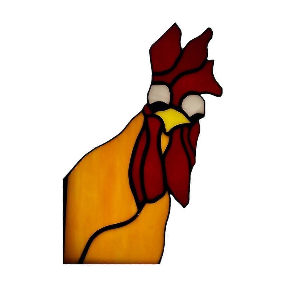 Funny Window Corner Decor - Peeping Rooster, Funny Rooster Stained Bird Window Corner Decor, Rooster Yard Decor A