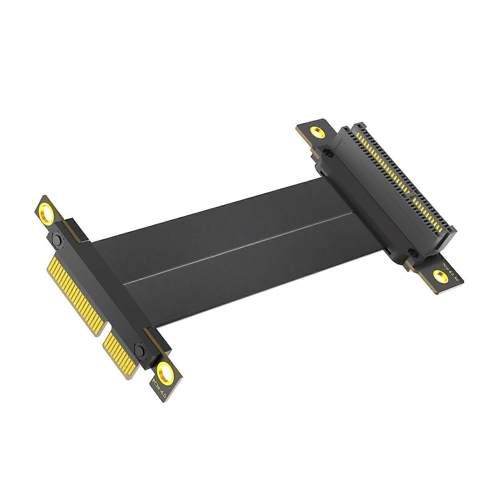 PCIe 4.0 1X Extension Cable PCIe4.0 Risers Cable,Speed Flexible Extender Double Right Angle for Speed Data Transfer Multicolor