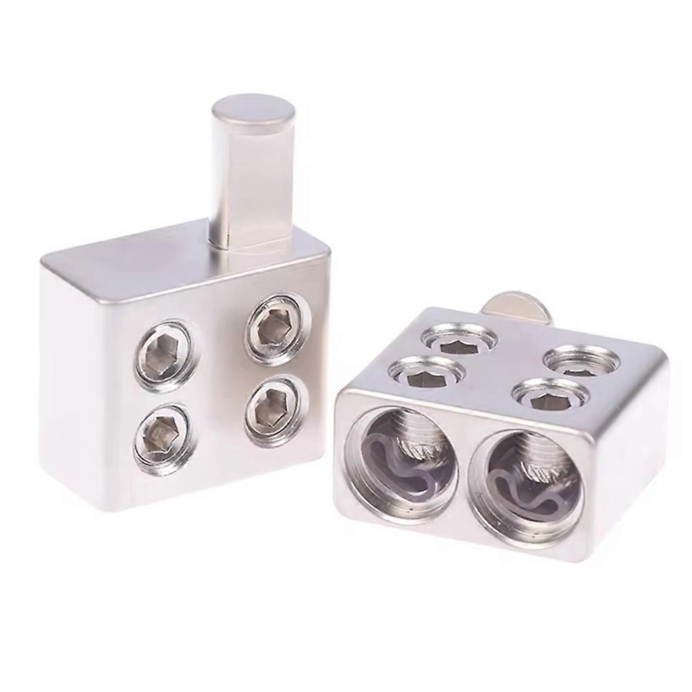 2pcs Car Audio Splitter Wire Power Supply Terminal Audio Amplifier Dual 1/0 Gauge to 1/0 Gauge Amp Input Reducers