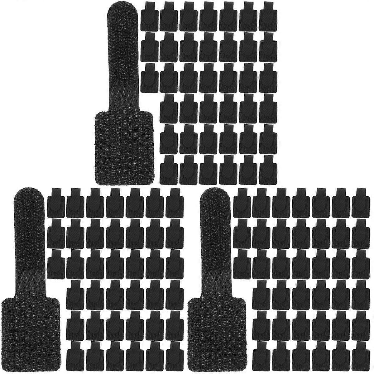 120 pcs Cable Tie Cord Organizer Sticky Strip Hook and Loop Cord Fixing Strap